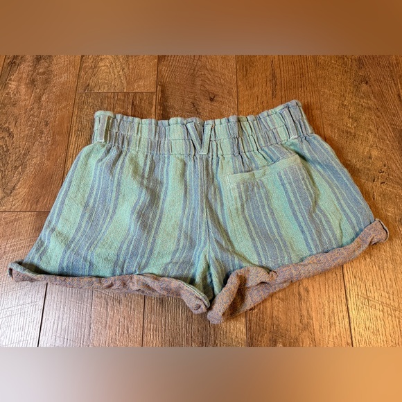 Free People Solar Flare Baja Stripe Cuff Shorts In Ocean Blue Sz L - Picture 5 of 11